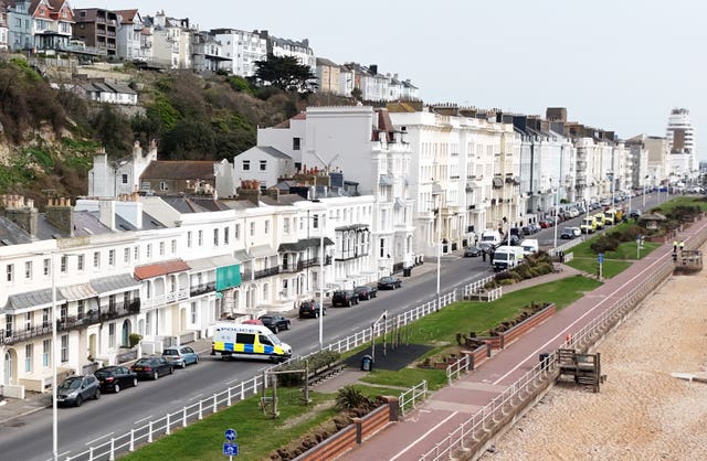 Emergency services at the scene on the A259 Marina 