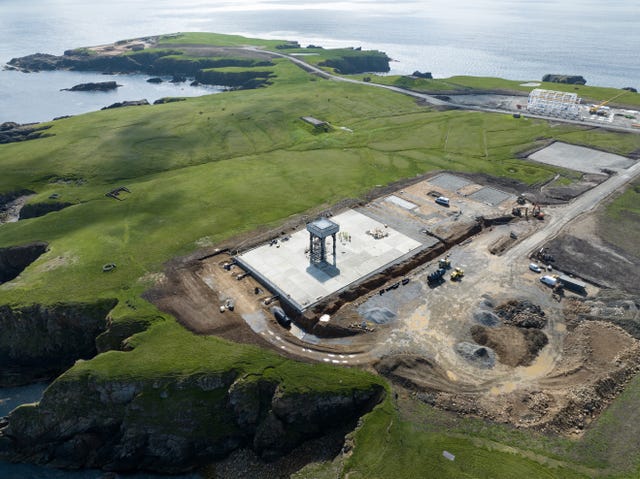 View from above of SaxaVord spaceport on Unst