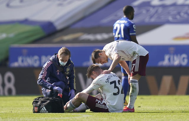 Smith Rowe suffered an injury during Arsenal's victory over Leicester.