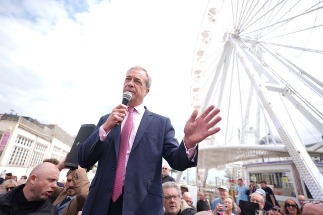 Nigel Farage addresses voters in Clacton