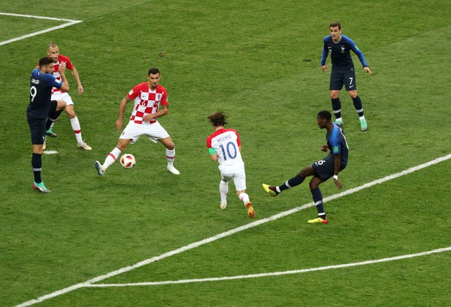 Pogba scored France's third goal in the World Cup final (Aaron Chown/PA).