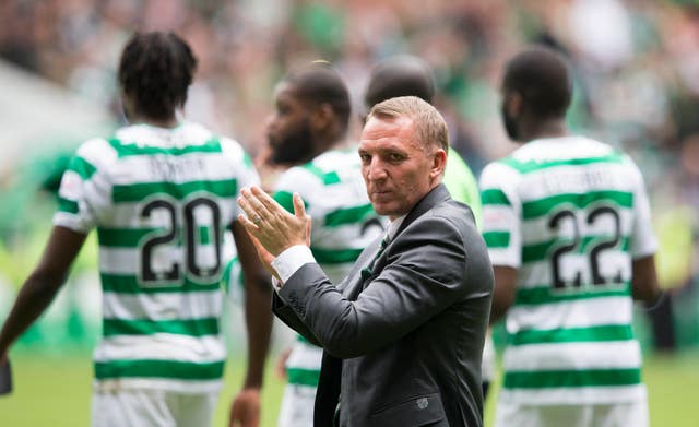 Brendan Rodgers and Celtic celebrate victory