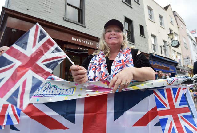 Royal fan Kerry Evans from near Hull, bags her spot in Windsor ahead of the wedding of Princess Eugenie to Jack Brooksbank, which is taking place tomorrow in St George’s Chapel at Windsor Castle. Nick Ansell/PA Wire