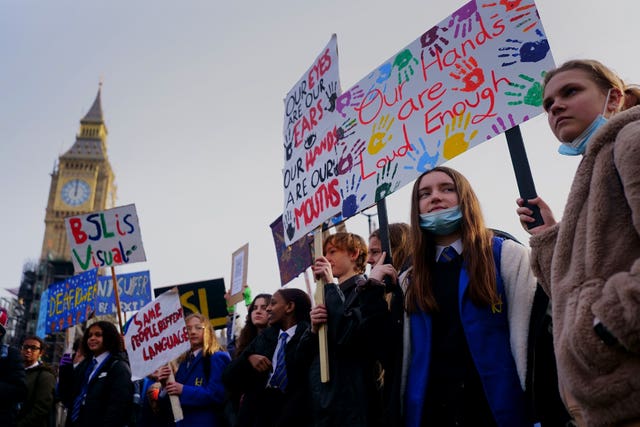 British Sign Language Private Members’ Bill rally in Parliament Square