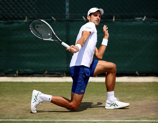 Novak Djokovic showed no signs of any knee problems during his practice session