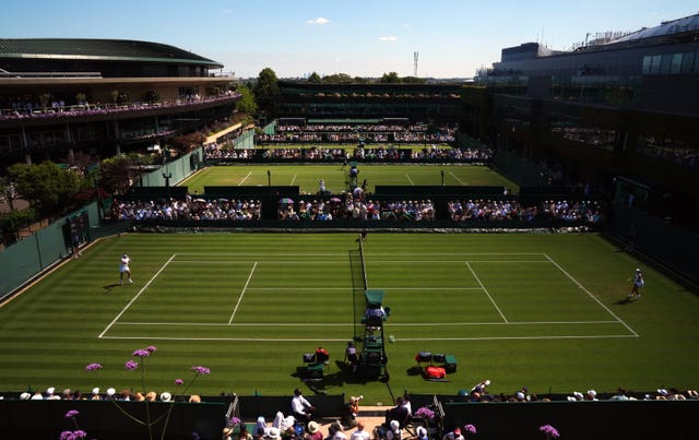 A general view overlooking the action on court 14, 15, 16 and 17 