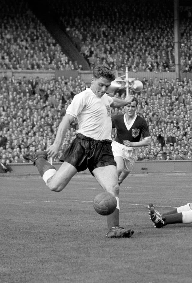 Duncan Edwards in action for England against Scotland in the Home International Championship