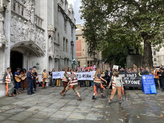 Campaigners outside the Supreme Court in London.