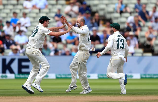 Hampshire have signed Nathan Lyon, centre, on a red-ball only deal for this season (Mike Egerton/PA)