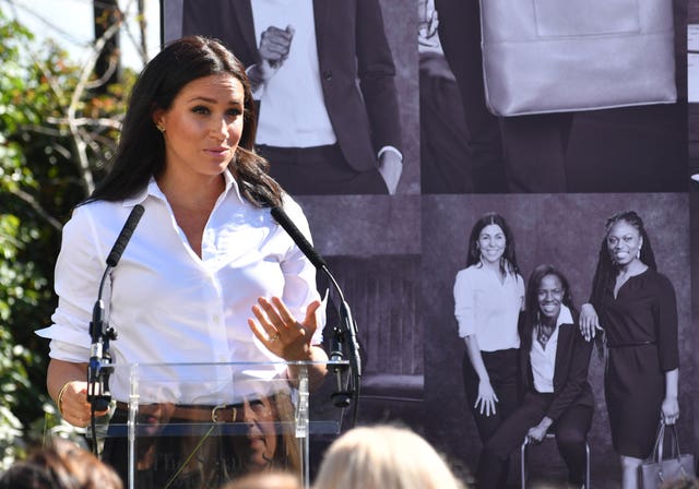 The Duchess of Sussex pictured launching her Smart Works capsule collection in central London last autumn. Mark Large/Daily Mail