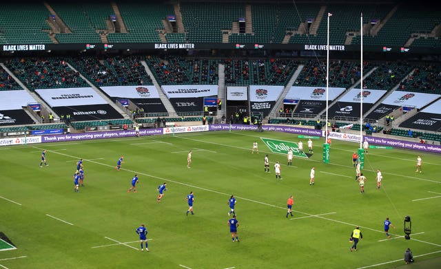 The game will be played behind closed doors at Twickenham