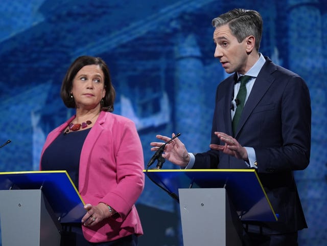 Mary Lou McDonald and Simon Harris