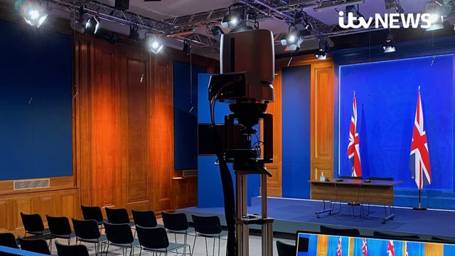 Leaked images have shed light on what the No 9 press briefing room looks like 