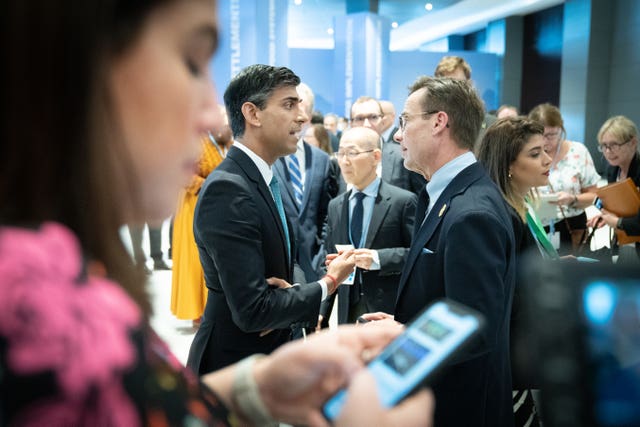 Prime Minister Rishi Sunak (left) meets his Swedish counterpart Ulf Kristersson