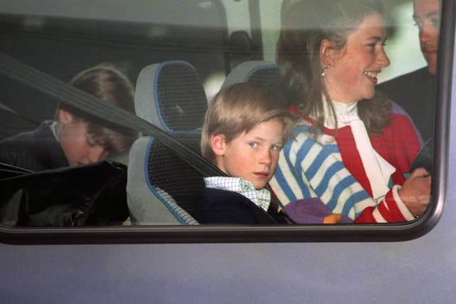 William and Harry with Tiggy Legge-Bourke in 1993