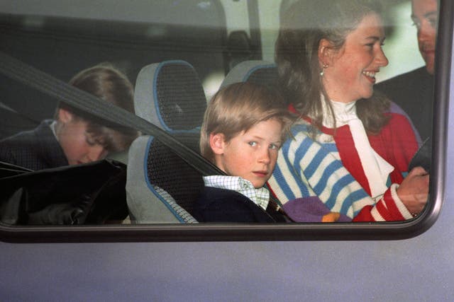 William and Harry with Tiggy Legge-Bourke in   1993