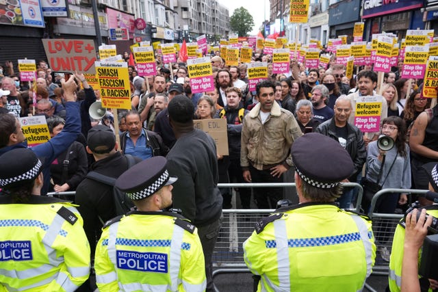 Anti-racism protesters gathered in Walthamstow