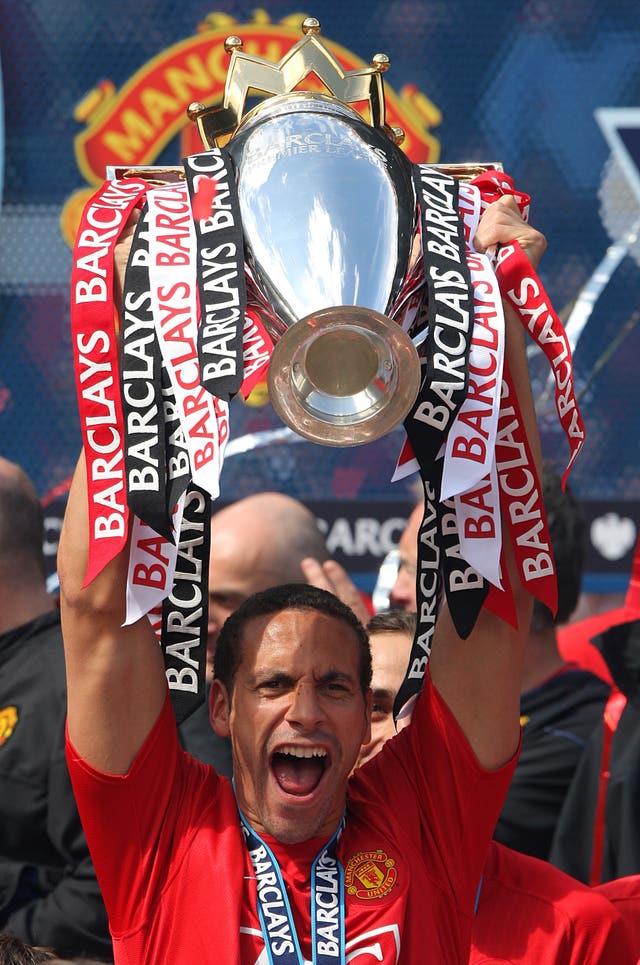 Rio Ferdinand on the Premier League title six times with Manchester United
