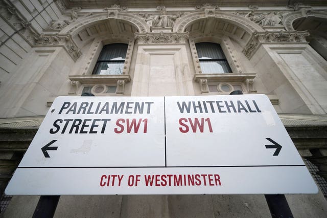 Road sign for Parliament Street and Whitehall