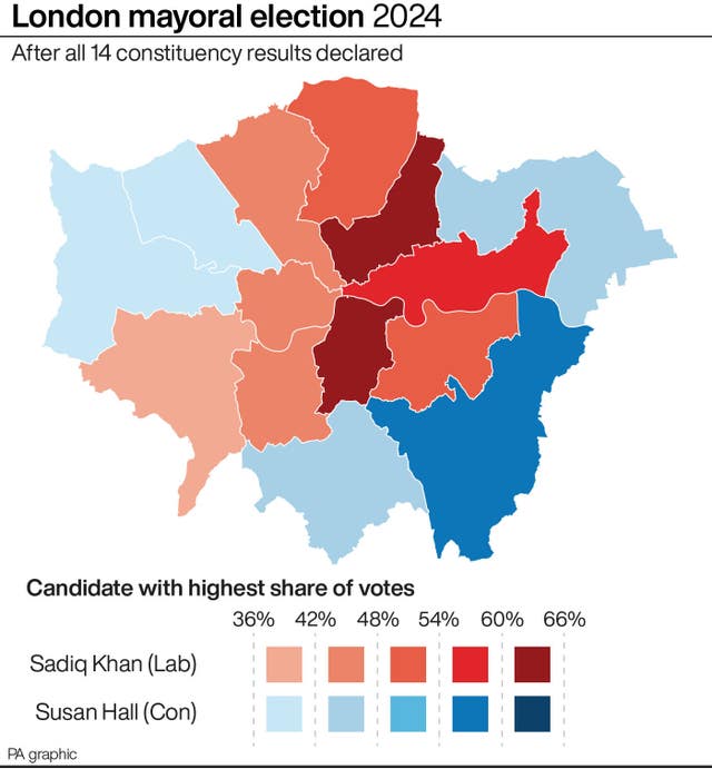 London mayoral election after all 14 constituency results declared