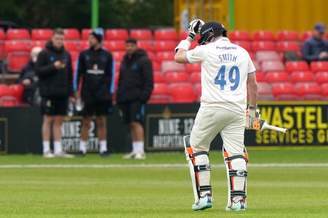 Sussex’s Steve Smith looks dejected after his early dismissal