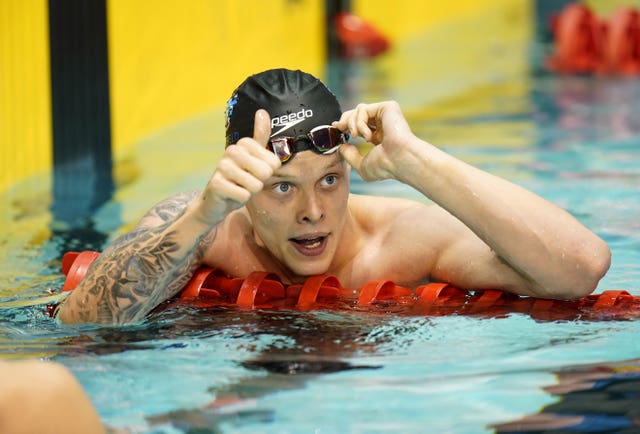 Matthew Richards was one of four Olympic champions in action in the men's 200m freestyle on Sunday evening (Danny Lawson/PA)