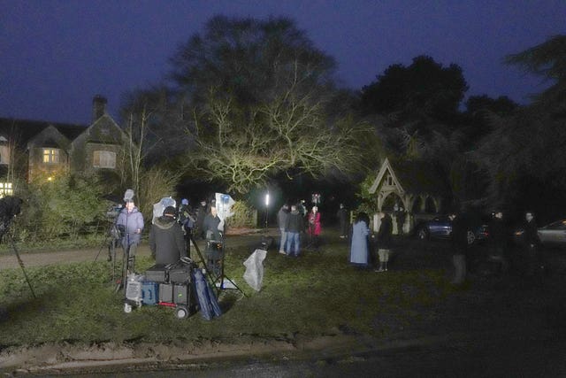 Members of the media at the Sandringham Estate