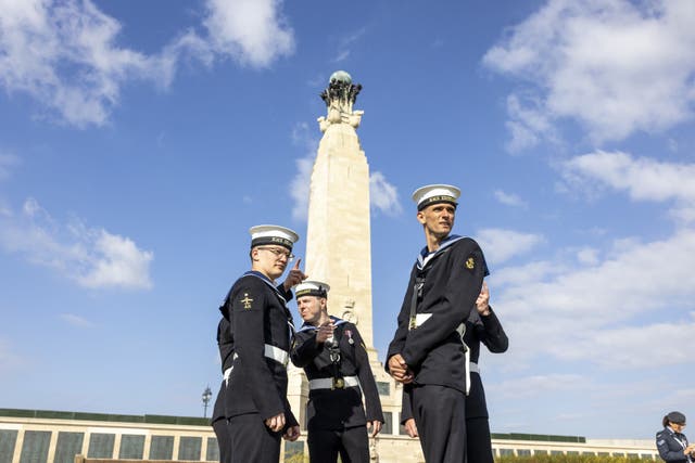 Members of the armed forces ahead of the UK’s national commemorative event for the 80th anniversary of D-Day, hosted by the Ministry of Defence on Southsea Common in Portsmouth, Hampshire 