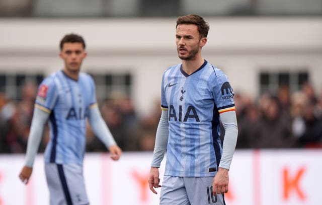 James Maddison in action for Tottenham