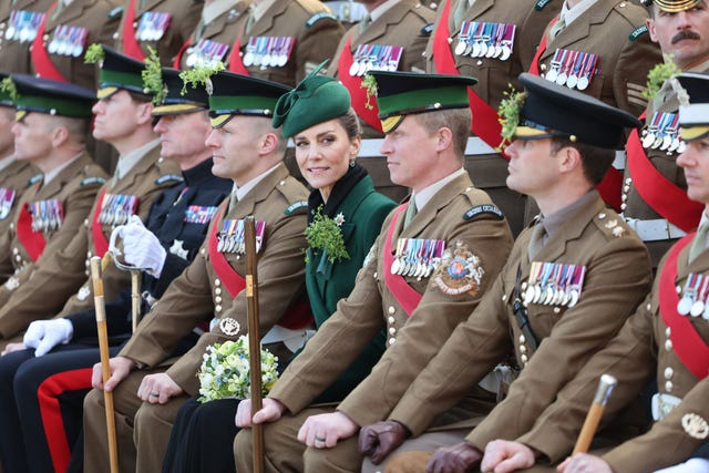The Princess of Wales with members of the regiment