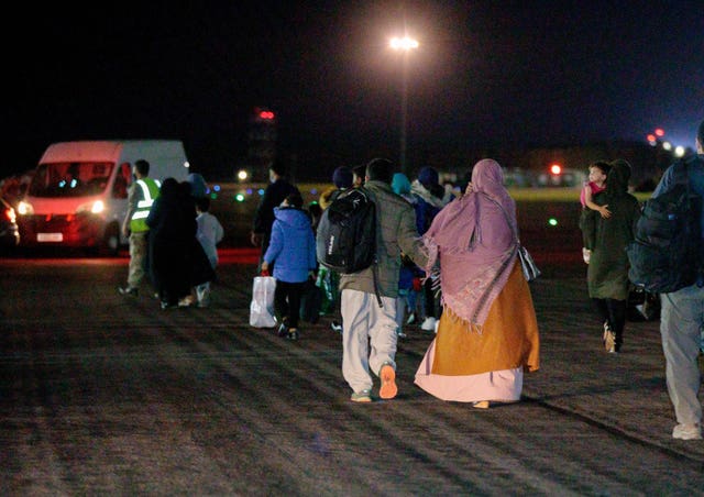 British nationals and Afghan evacuees arrive at RAF Brize Norton earlier in the week
