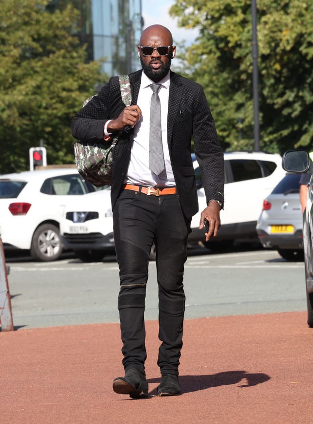 Louis Saha Matturie arrives at Chester Crown Court