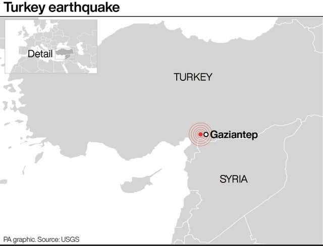 Locates earthquake in southern Turkey