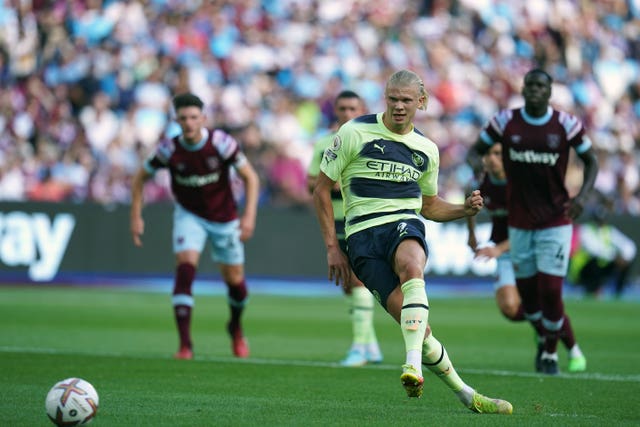 Haaland opened his City account from the penalty spot