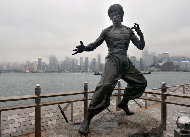 A Bruce Lee statue in Hong Kong