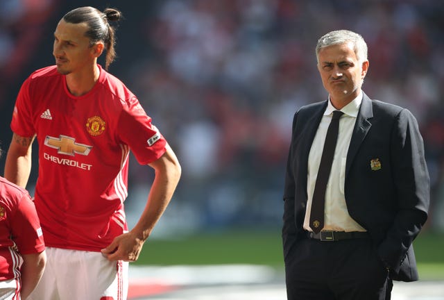 Zlatan Ibrahimovic (left) and Jose Mourinho