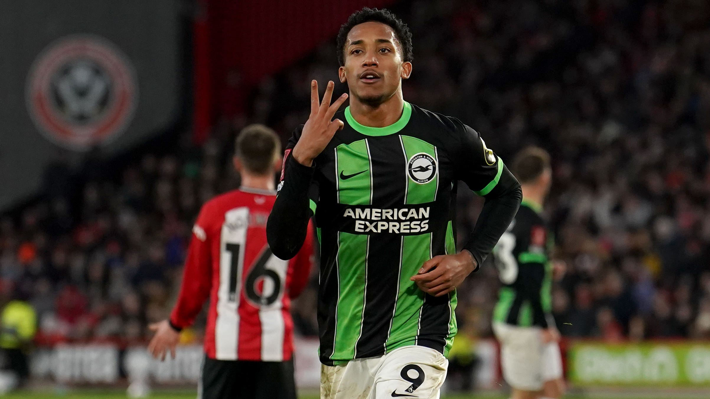 Joao Pedro scored a hat-trick for Brighton in their FA Cup win at Sheffield United (Martin Rickett/PA)