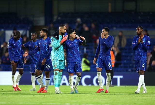 Chelsea's players walk off at full-time