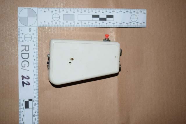 One of three home-made stun guns found at the property of Kevin Rees