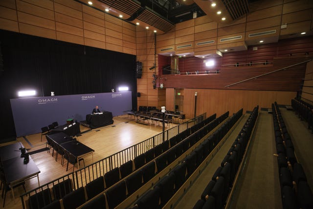 Chairman of the Omagh Bombing Inquiry, Lord Turnbull, at the Strule Arts Centre in Omagh