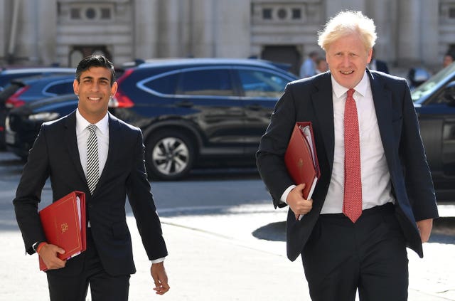 Rishi Sunak with Boris Johnson 