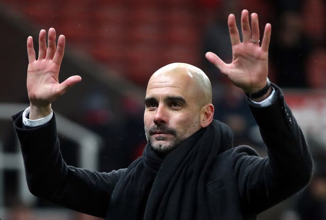 Manchester City manager Pep Guardiola says his side's focus is on their next game (Nick Potts/PA)