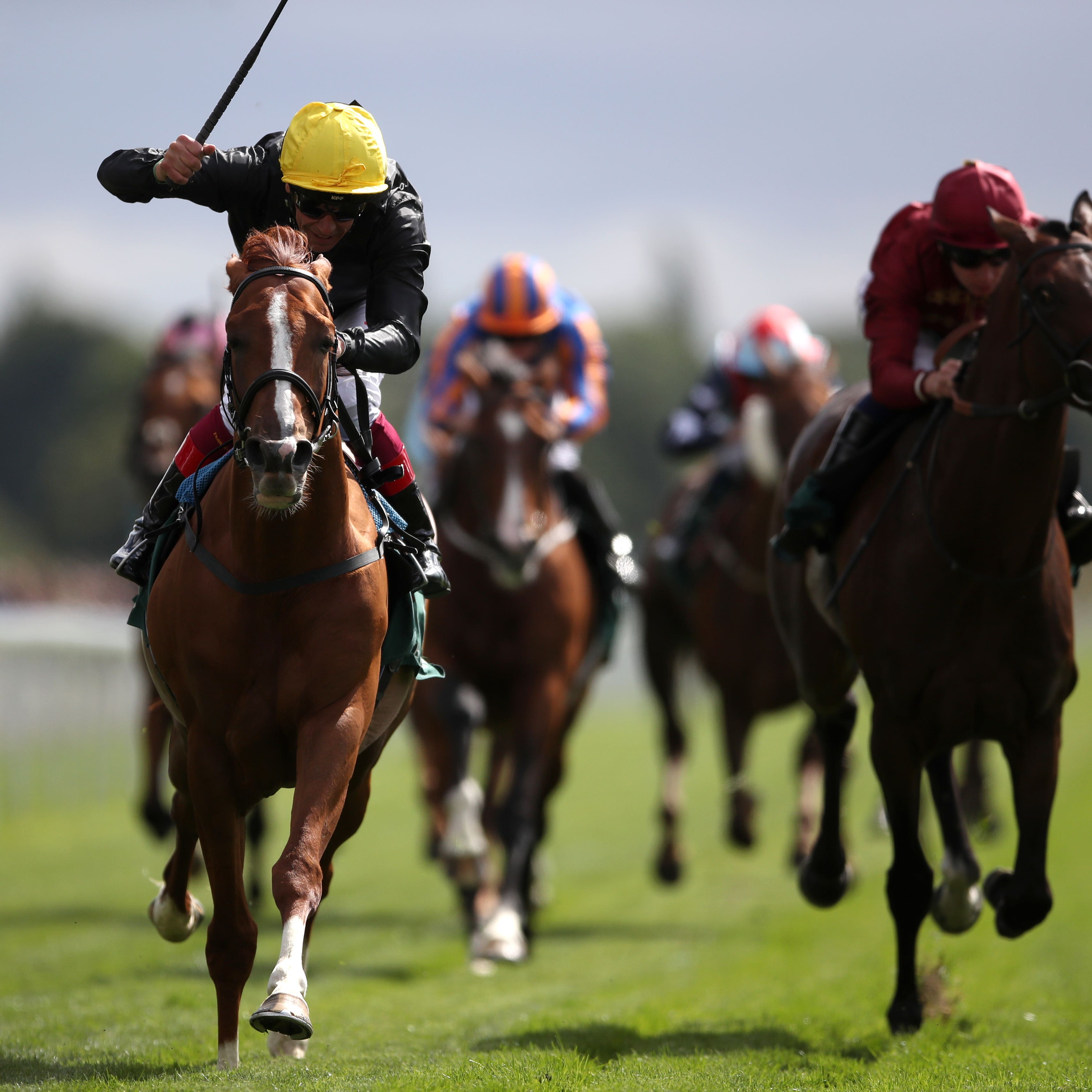 Stradivarius and Frankie Dettori (left) win the Weatherbys Hamilton Lonsdale Cup Stakes at York to claim the WH Stayers' Million (
