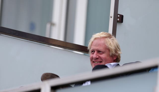 Boris Johnson appeared to be enjoying himself as he watched the fifth England v India test at the Oval (Steven Paston/PA)