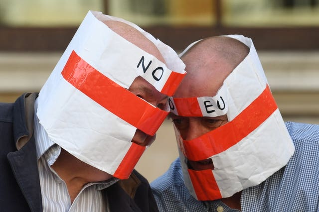 Demonstrators at the Ukip Make Brexit Happen rally in Whitehall (