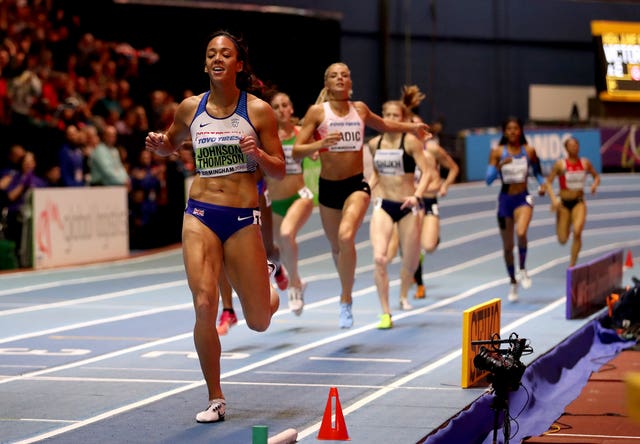 Johnson-Thompson completed her pentathlon triumph with 800 metres victory (Martin Rickett/PA)