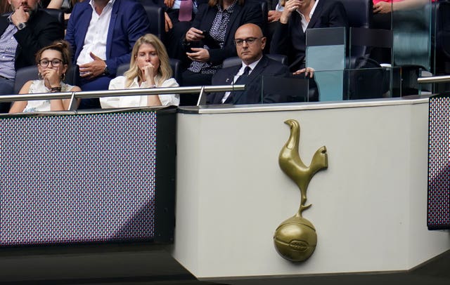 Tottenham chairman Daniel Levy watched Sunday's win over Manchester City from the stands.