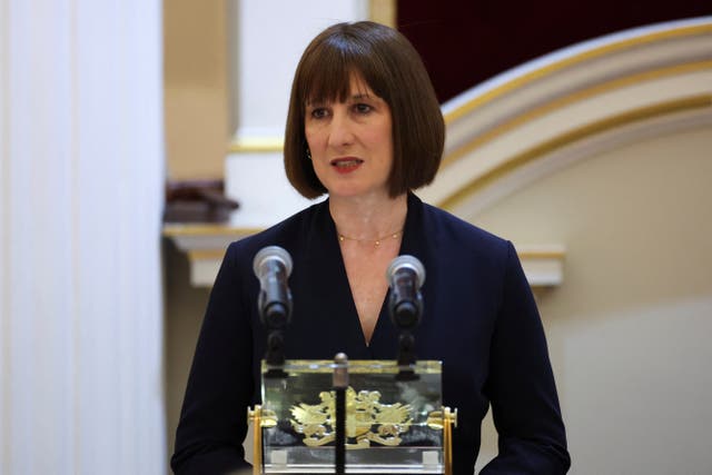 Rachel Reeves standing at a lectern