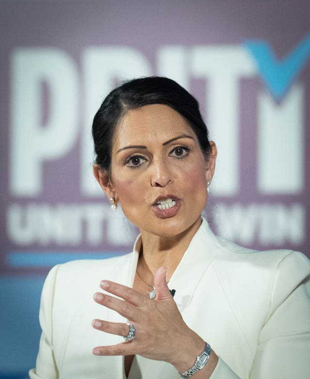 Dame Priti Patel at Conservative leadership bid