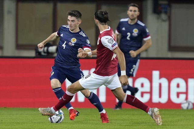 Billy Gilmour on the ball for Scotland